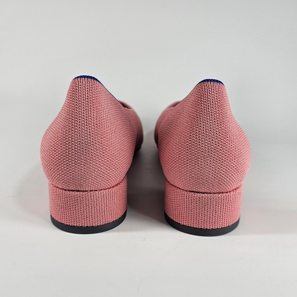 Rothy's The Block Heel Womens 8 Coral Knit Pointed Toe Heel Shoes Office Light - Picture 7 of 8